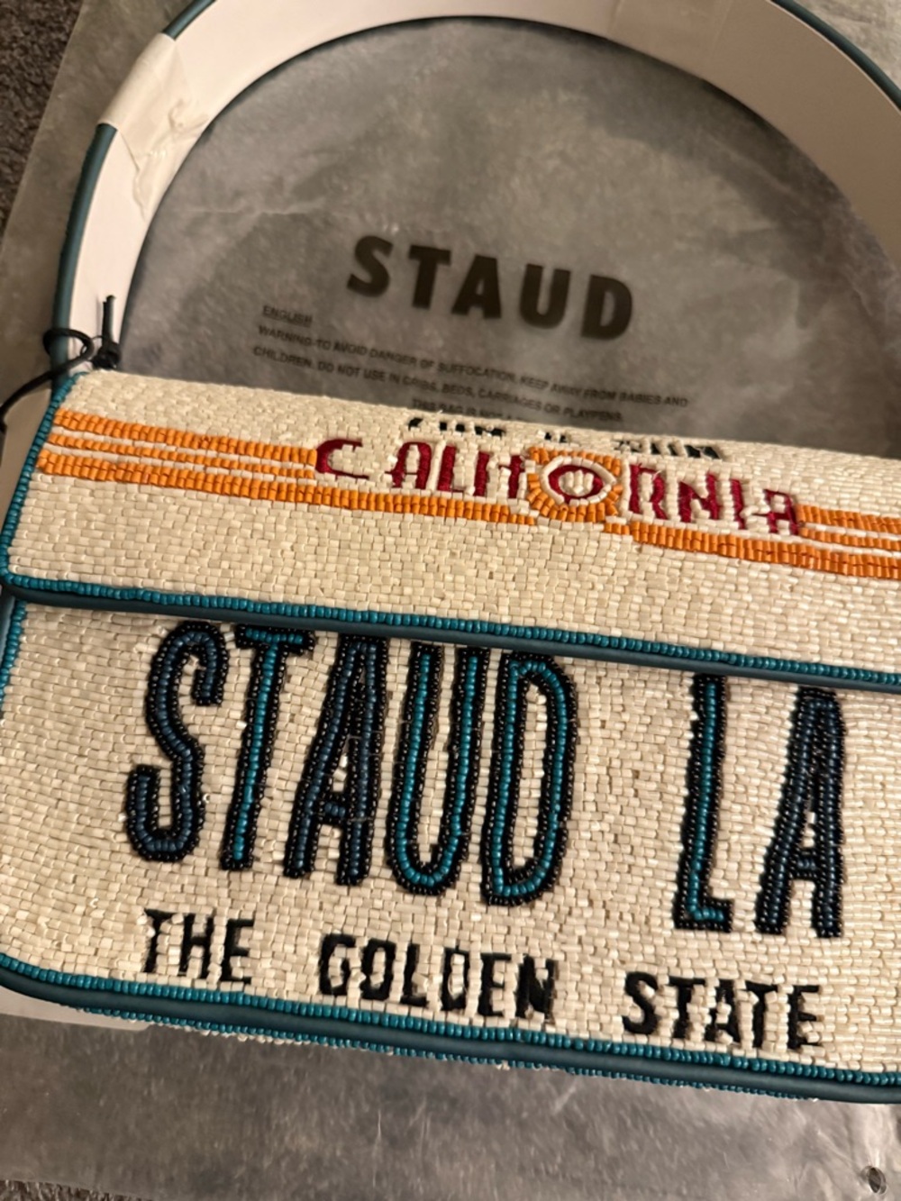 NWT STAUD Tommy Beaded Bag, Staud LA - Picture 7 of 11